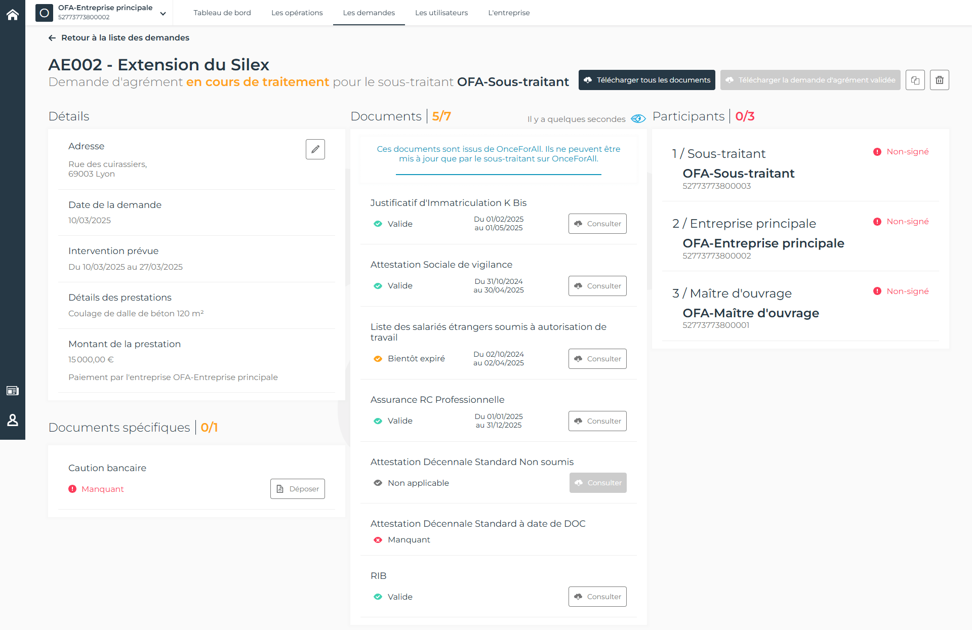 PANDA Consulter une DA 1
