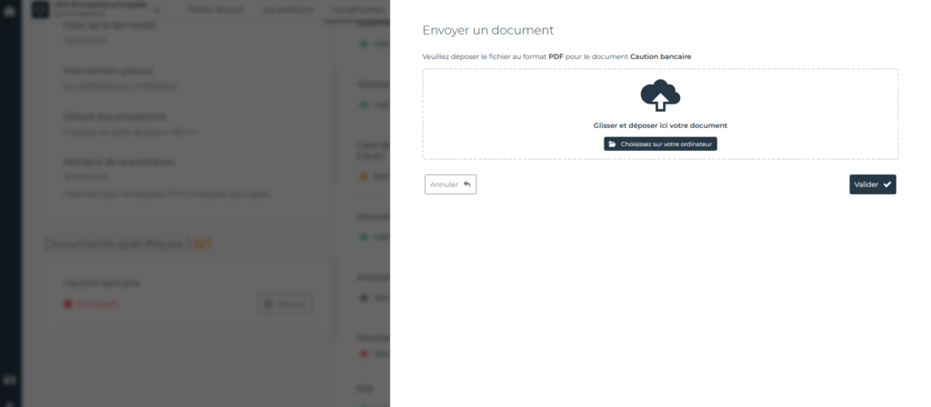 PANDA Deposer une caution bancaire 1