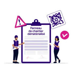 Totem panneau chantier connecté chez Once For All